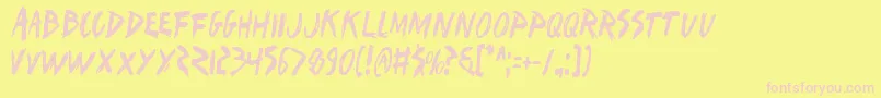 Iwantv2c Font – Pink Fonts on Yellow Background