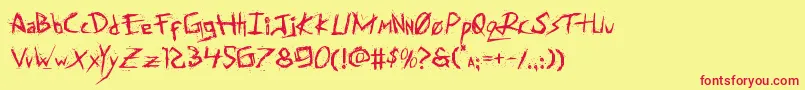 Assassinnation Font – Red Fonts on Yellow Background