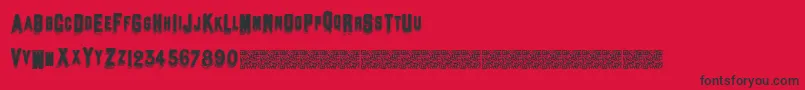 Standardheader-fontti – mustat fontit punaisella taustalla