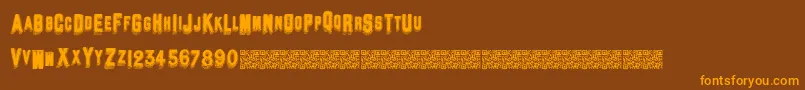Standardheader-Schriftart – Orangefarbene Schriften auf braunem Hintergrund