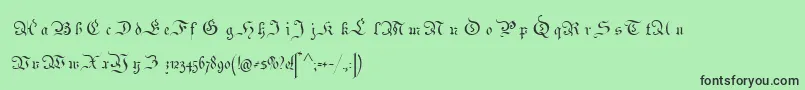 フォントParchment – 緑の背景に黒い文字