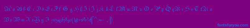 Parchment Font – Blue Fonts on Purple Background