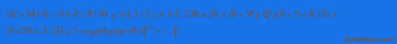 Parchment-Schriftart – Braune Schriften auf blauem Hintergrund