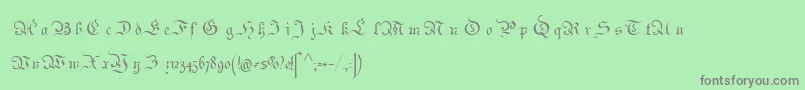 フォントParchment – 緑の背景に灰色の文字