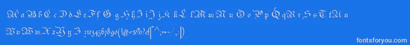 Parchment Font – Pink Fonts on Blue Background