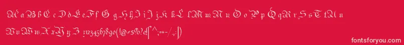 Czcionka Parchment – różowe czcionki na czerwonym tle