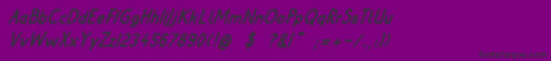 PoorWeekdaysBoldItalic-Schriftart – Schwarze Schriften auf violettem Hintergrund