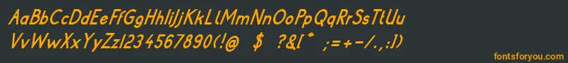 フォントPoorWeekdaysBoldItalic – 黒い背景にオレンジの文字