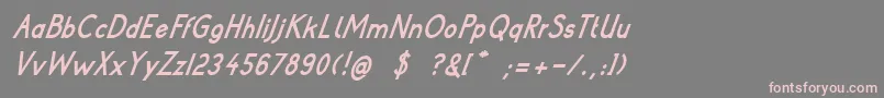PoorWeekdaysBoldItalic Font – Pink Fonts on Gray Background