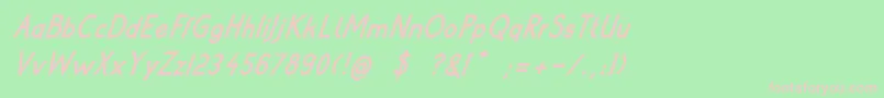 PoorWeekdaysBoldItalic Font – Pink Fonts on Green Background