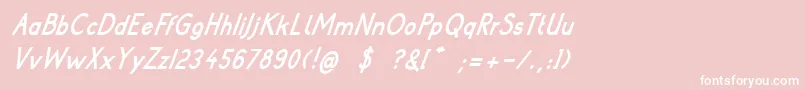 PoorWeekdaysBoldItalic Font – White Fonts on Pink Background