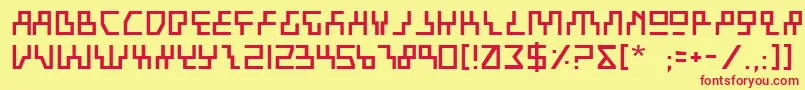 フォントBeamRider – 赤い文字の黄色い背景