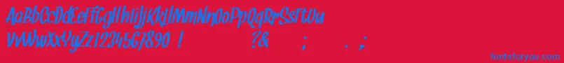 Snickles Font – Blue Fonts on Red Background