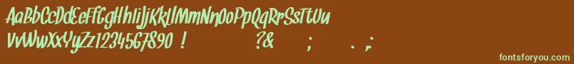 Snickles Font – Green Fonts on Brown Background