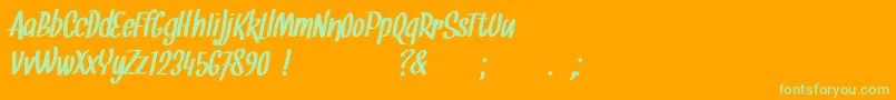 Snickles Font – Green Fonts on Orange Background