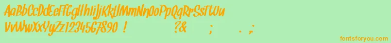 Snickles Font – Orange Fonts on Green Background