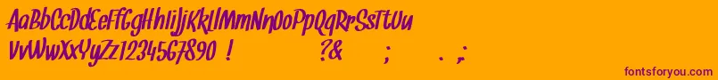Snickles Font – Purple Fonts on Orange Background
