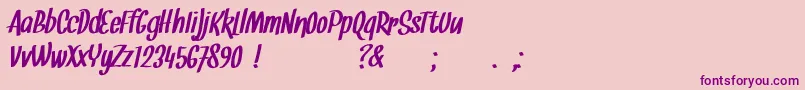 Snickles Font – Purple Fonts on Pink Background