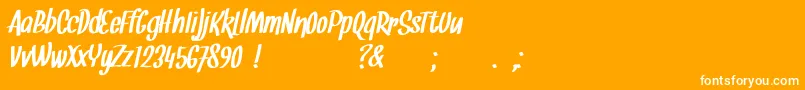 Snickles-Schriftart – Weiße Schriften auf orangefarbenem Hintergrund