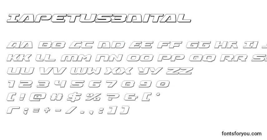 Iapetus3Ditalフォント–アルファベット、数字、特殊文字