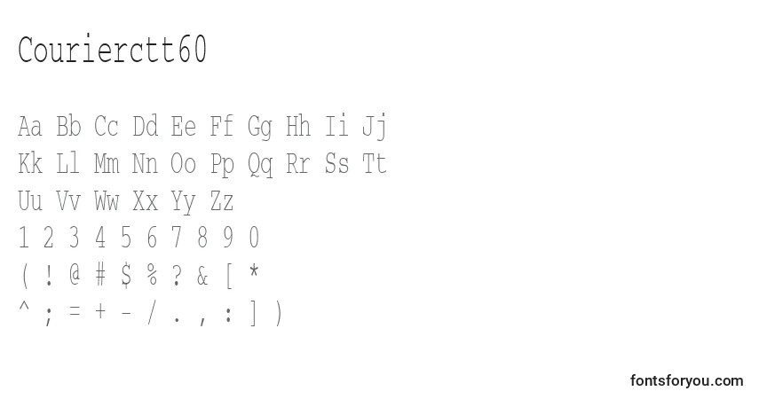 A fonte Courierctt60 – alfabeto, números, caracteres especiais