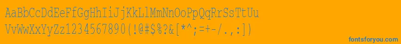 フォントCourierctt60 – オレンジの背景に青い文字