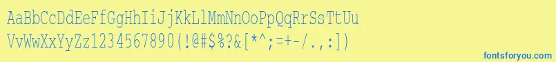 Courierctt60 Font – Blue Fonts on Yellow Background