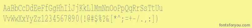 Courierctt60 Font – Gray Fonts on Yellow Background