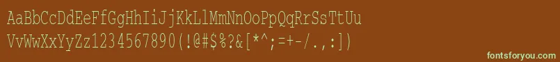 Courierctt60-fontti – vihreät fontit ruskealla taustalla