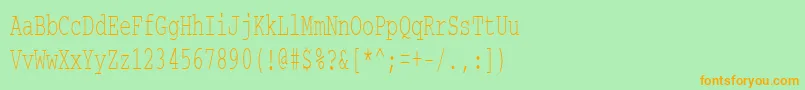 Courierctt60 Font – Orange Fonts on Green Background