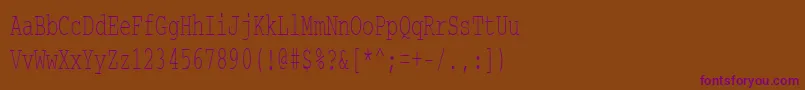 Courierctt60 Font – Purple Fonts on Brown Background