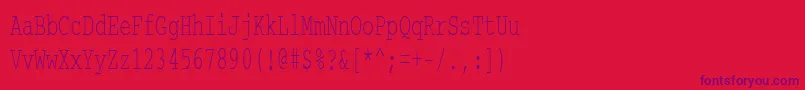 Courierctt60 Font – Purple Fonts on Red Background