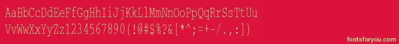 フォントCourierctt60 – 黄色の文字、赤い背景