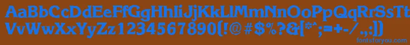 Czcionka KorinthantiqueXboldRegular – niebieskie czcionki na brązowym tle