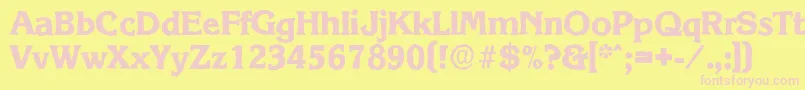 フォントKorinthantiqueXboldRegular – ピンクのフォント、黄色の背景