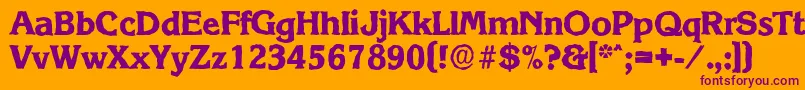 フォントKorinthantiqueXboldRegular – オレンジの背景に紫のフォント