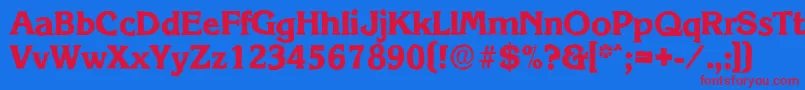 フォントKorinthantiqueXboldRegular – 赤い文字の青い背景