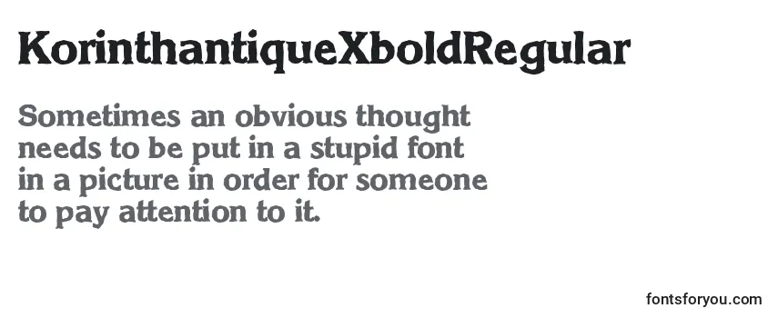 Review of the KorinthantiqueXboldRegular Font