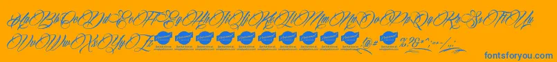 BillionStarsPersonalUse Font – Blue Fonts on Orange Background