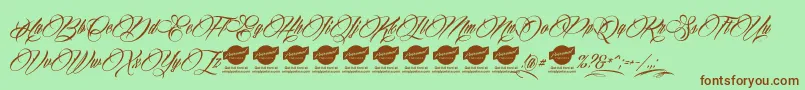 BillionStarsPersonalUse Font – Brown Fonts on Green Background