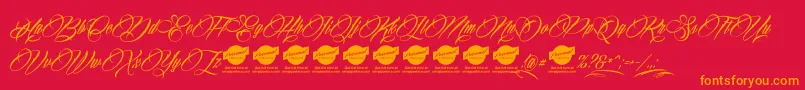 BillionStarsPersonalUse Font – Orange Fonts on Red Background