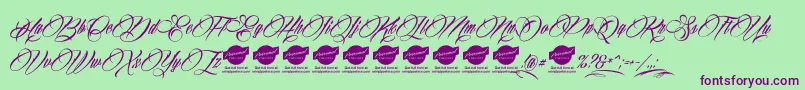 BillionStarsPersonalUse Font – Purple Fonts on Green Background