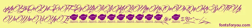 BillionStarsPersonalUse Font – Purple Fonts on Yellow Background