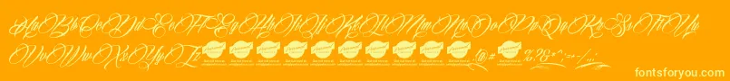 BillionStarsPersonalUse Font – Yellow Fonts on Orange Background