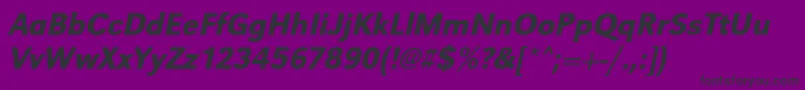 UrwgrotesktmednarOblique-fontti – mustat fontit violetilla taustalla