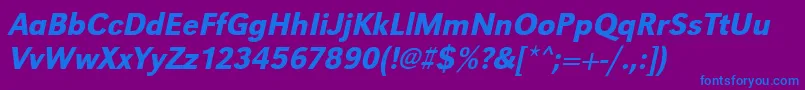 UrwgrotesktmednarOblique Font – Blue Fonts on Purple Background