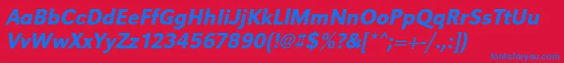 UrwgrotesktmednarOblique Font – Blue Fonts on Red Background