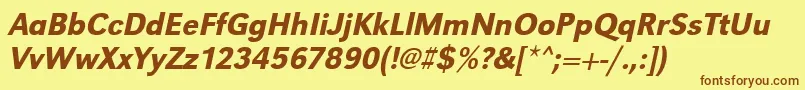 More about UrwgrotesktmednarOblique Font UrwgrotesktmednarOblique Font – Brown Fonts on Yellow Background