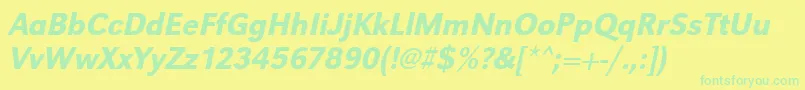 UrwgrotesktmednarOblique Font – Green Fonts on Yellow Background