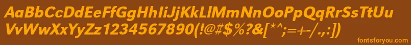 UrwgrotesktmednarOblique Font – Orange Fonts on Brown Background